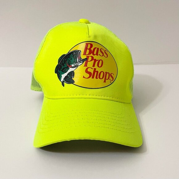 Bass Pro Shops Adjustable SnapBack Mesh Fishing Hat Cap Neon - Picture 14 of 16